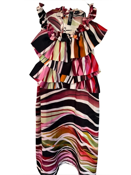 Essentials by Milano Tops - Gorgeous Ruffled Sleeveless Blouse Multicolor - NWOT Sz. L